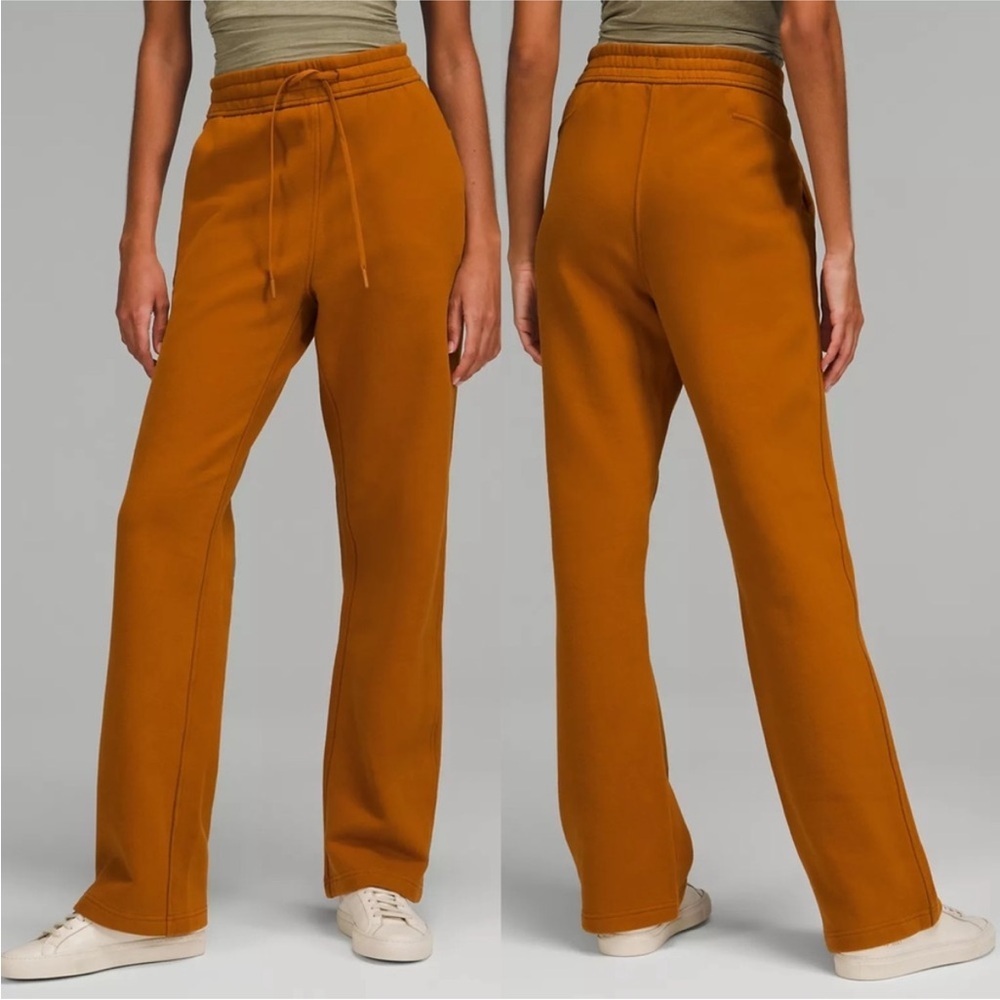 Lululemon Loungeful Straight Leg Pant Sweatpants size 10 butternut brown